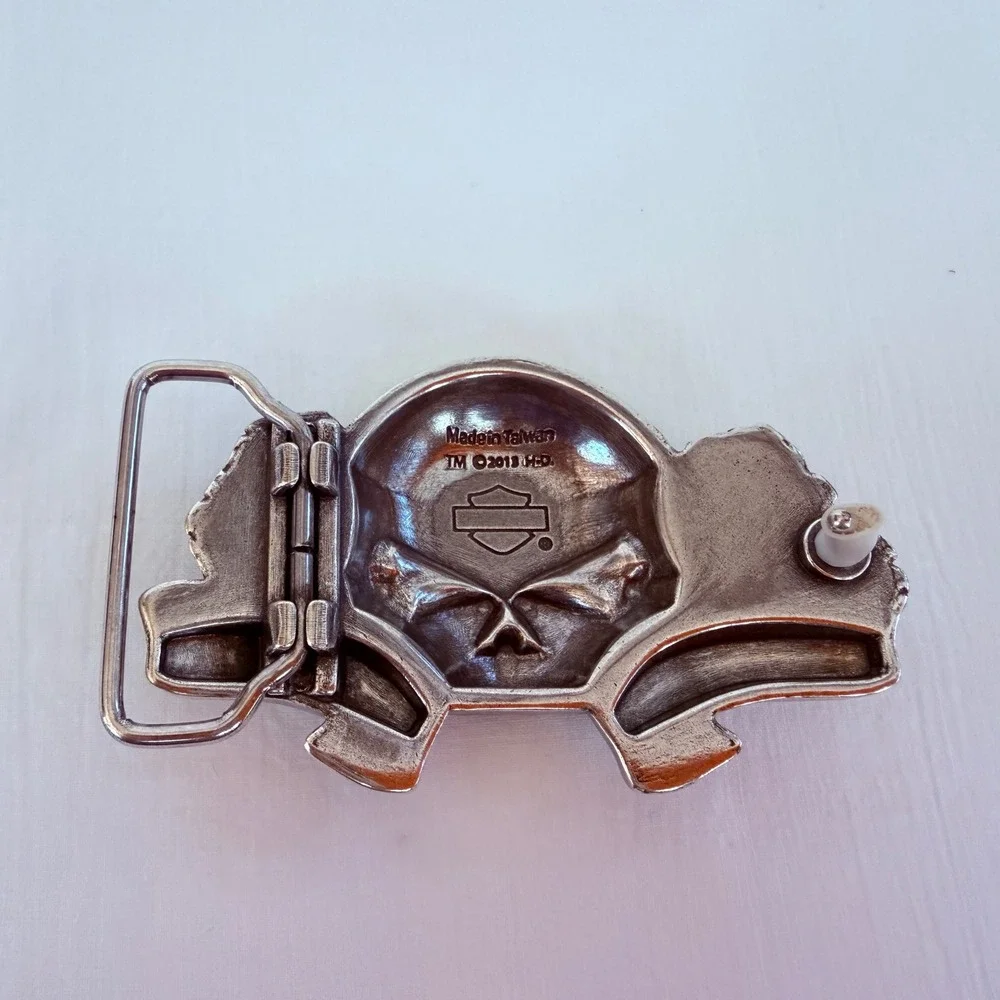 Harley-Davidson Belt Buckle Unisex Silver Sugar Skull 2013 Rose Biker Accessory